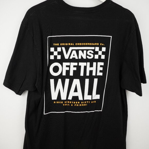 Vans Shirt Mens XL Black Slim Fit Off The Wall Short Sleeve Skater Skateboarding - Picture 3 of 12